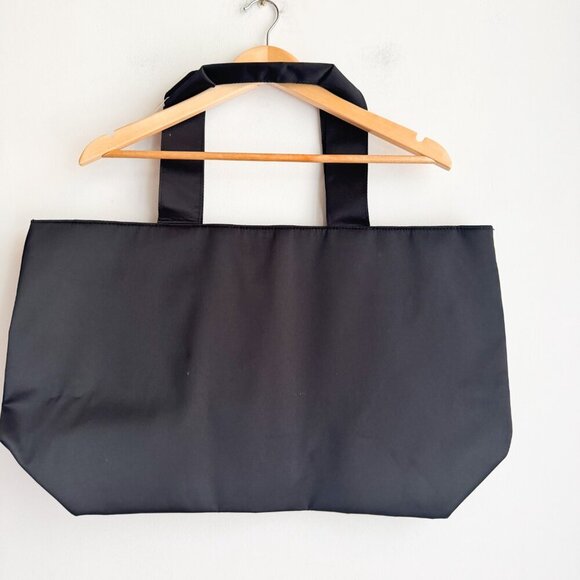 Victorias Secret Black Satin Rhinestone Large Weekender Tote Bag NWT - Picture 4 of 6